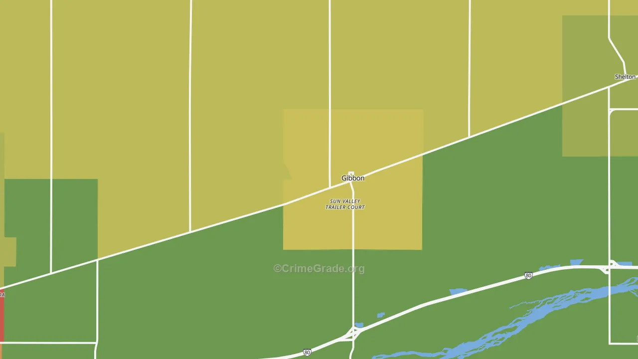 Gibbon, NE Map of Theft Rates
