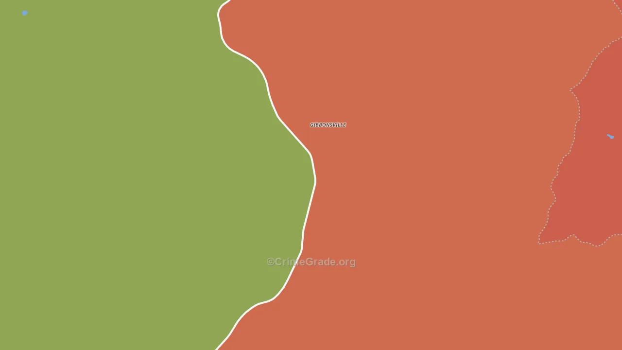 Gibbonsville, ID Map of Theft Rates