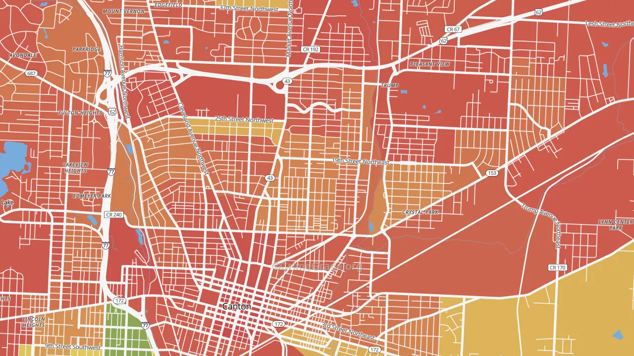 Gibbs, Canton, OH Map of Theft Rates