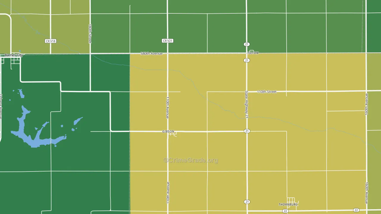 Gibson, IA Map of Theft Rates