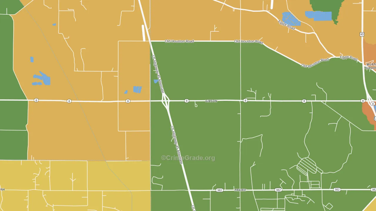 Gibson, MS Map of Theft Rates