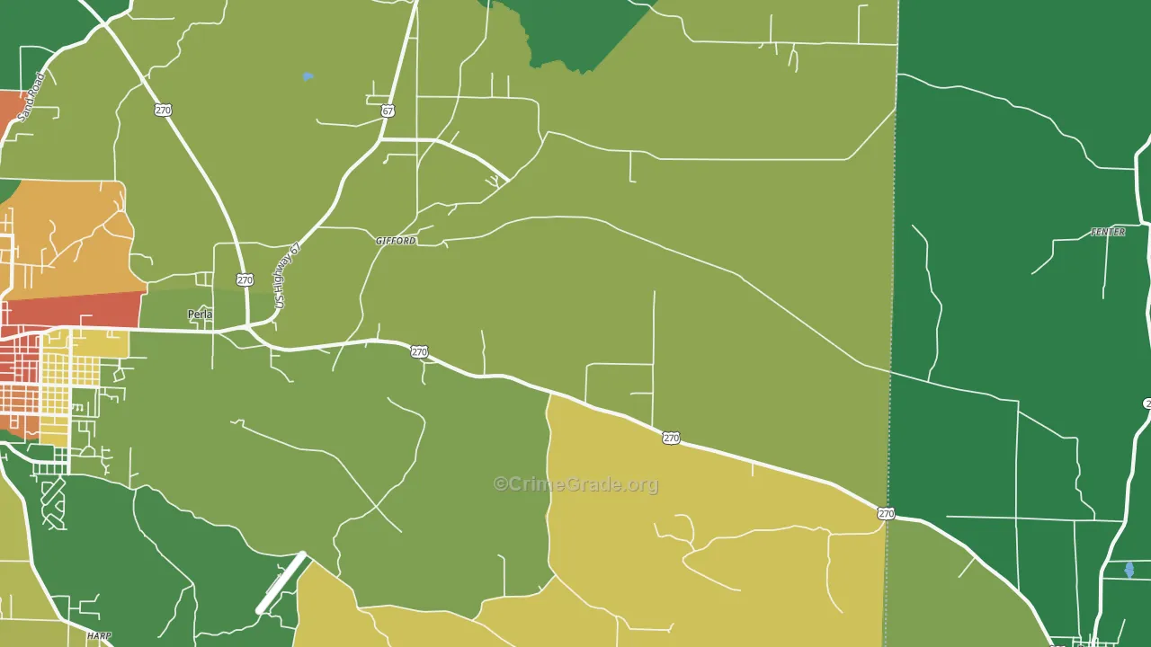 Gifford, AR Map of Theft Rates