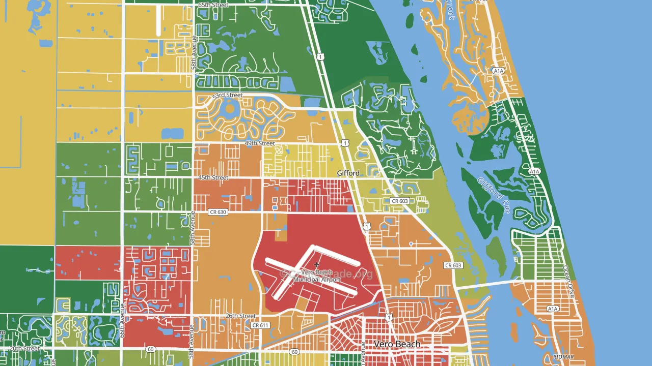 Gifford, FL Map of Theft Rates