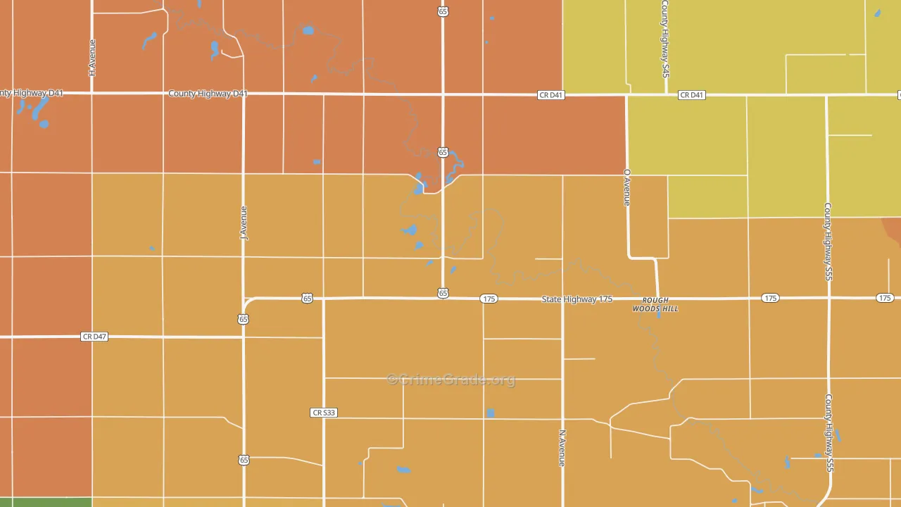 Gifford, IA Map of Theft Rates