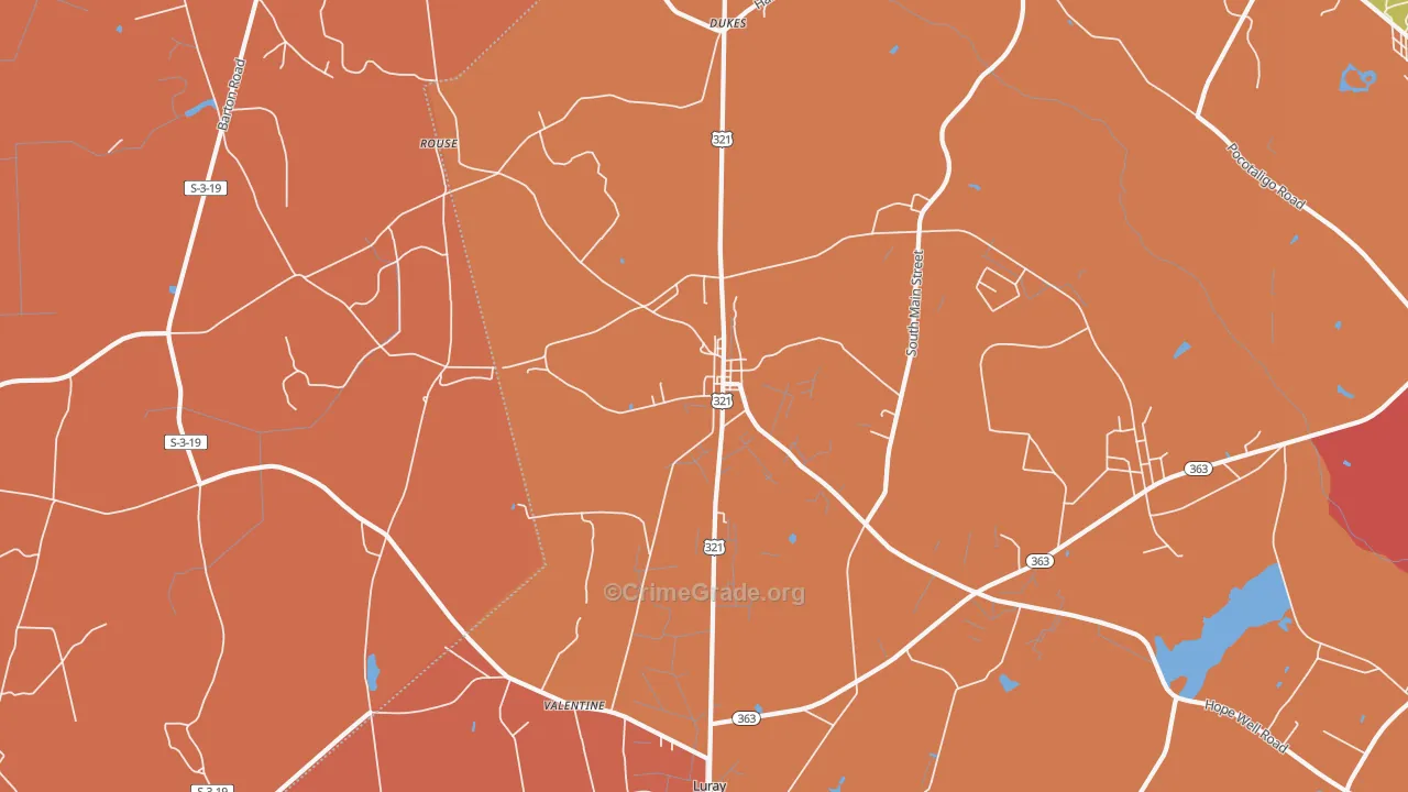 Gifford, SC Map of Theft Rates