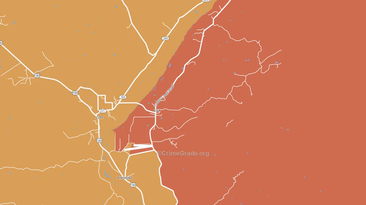 Gila, NM Map of Theft Rates