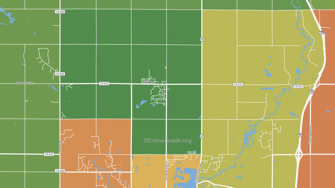 Gilbert, IA Map of Theft Rates