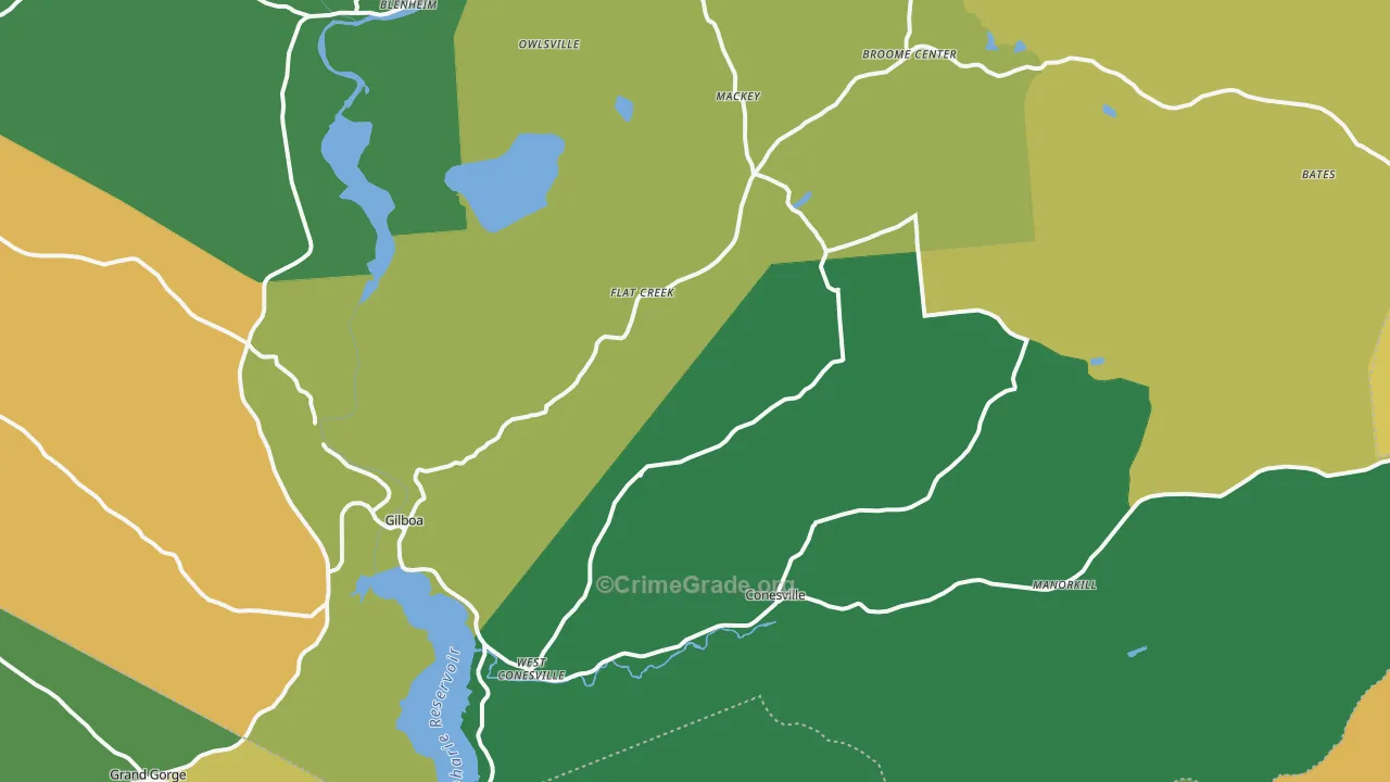 Gilboa, NY Map of Theft Rates