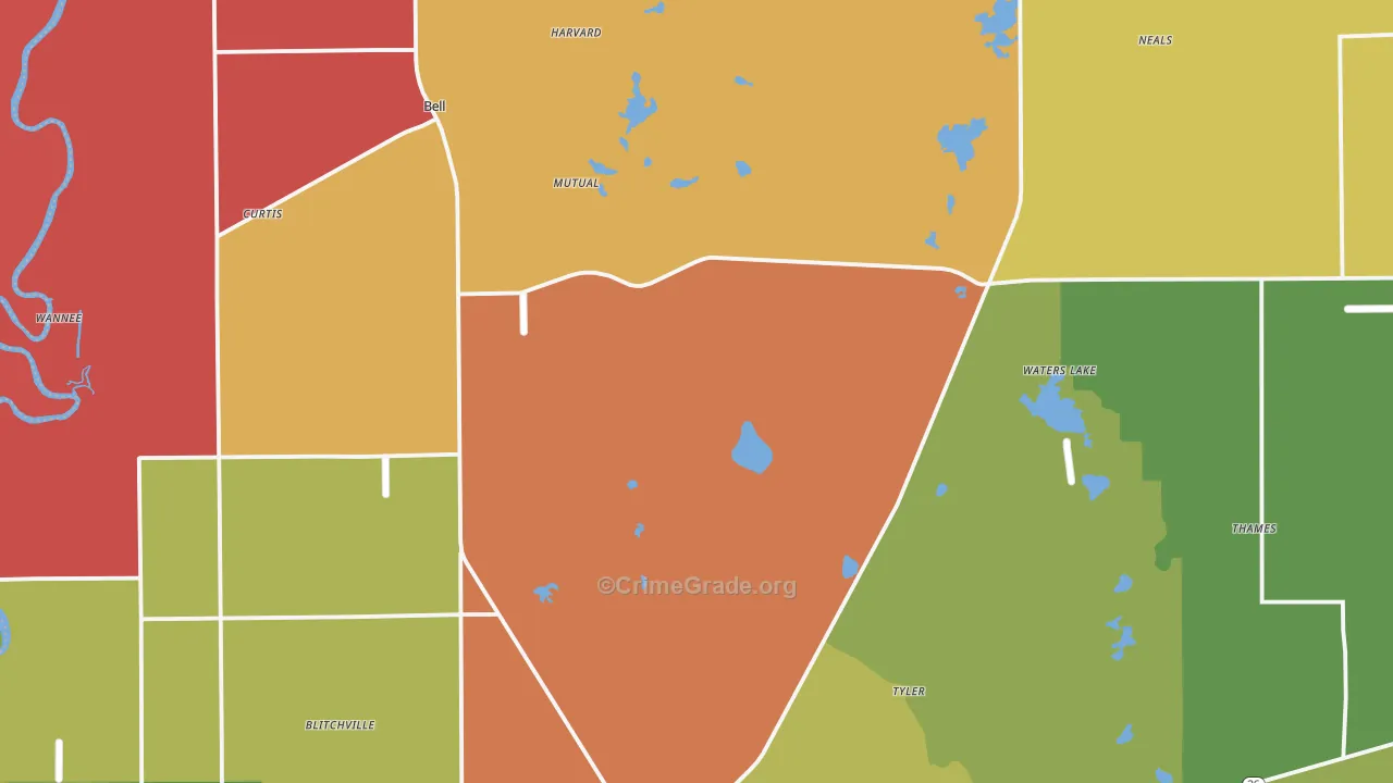 Gilchrist County, FL Map of Theft Rates