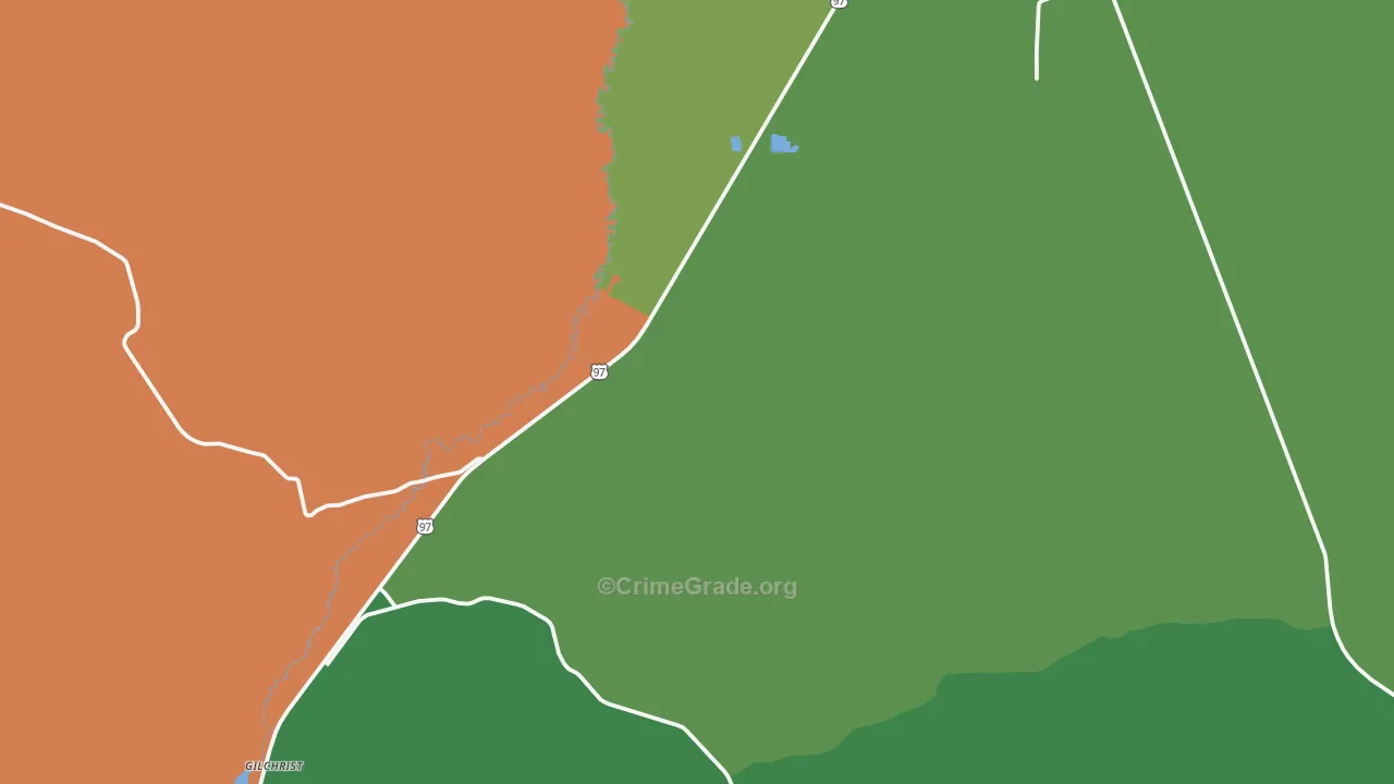 Gilchrist, OR Map of Theft Rates