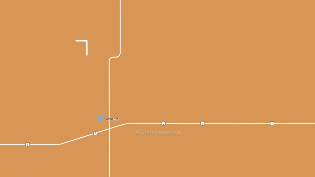 Gildford, MT Map of Theft Rates