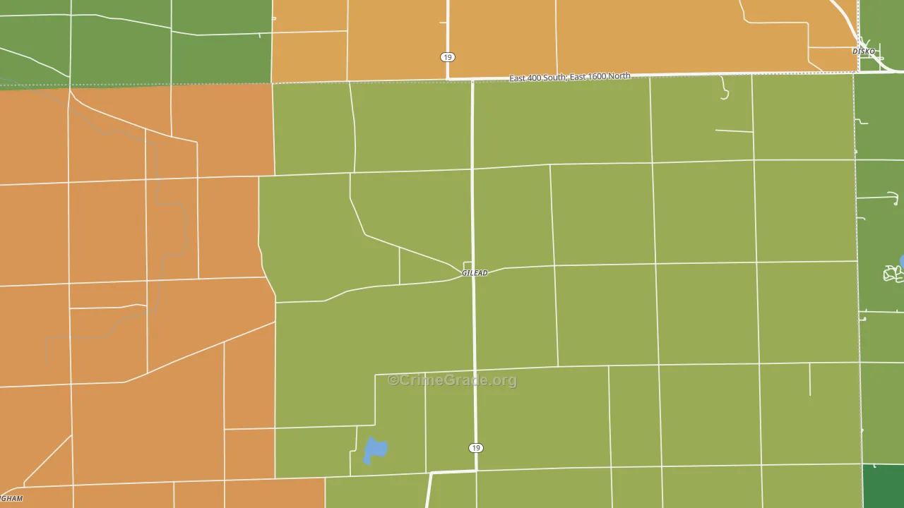 Gilead, IN Map of Theft Rates