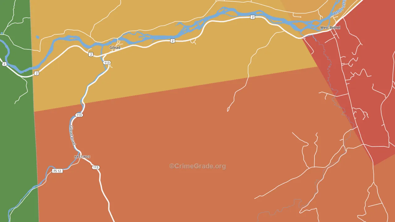 Gilead, ME Map of Theft Rates