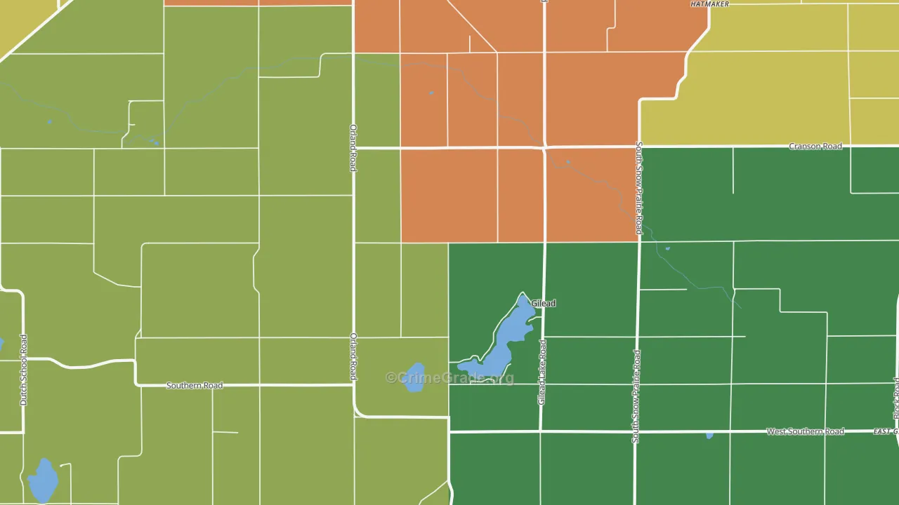 Gilead, MI Map of Theft Rates
