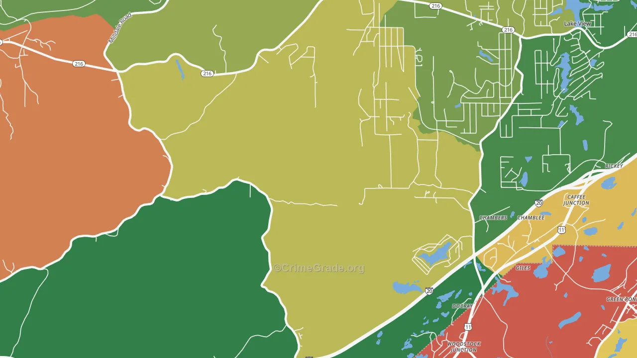 Giles, AL Map of Theft Rates