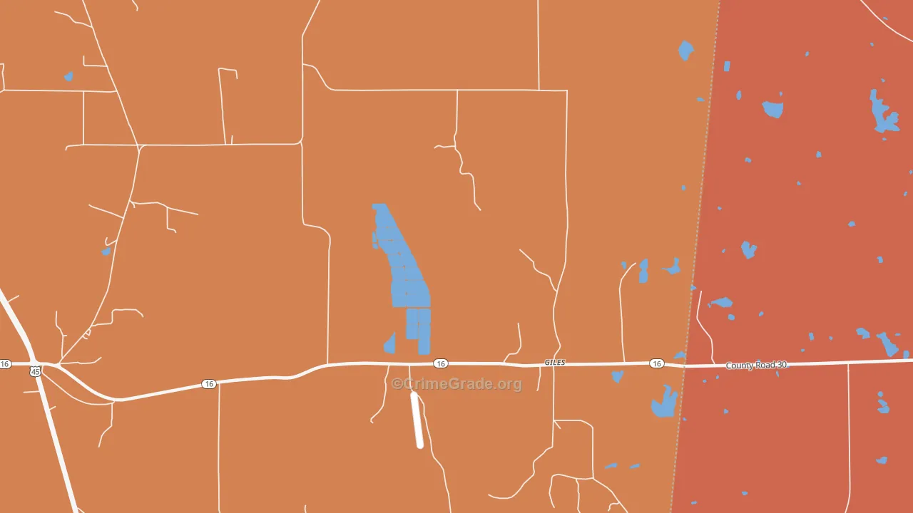 Giles, MS Map of Theft Rates