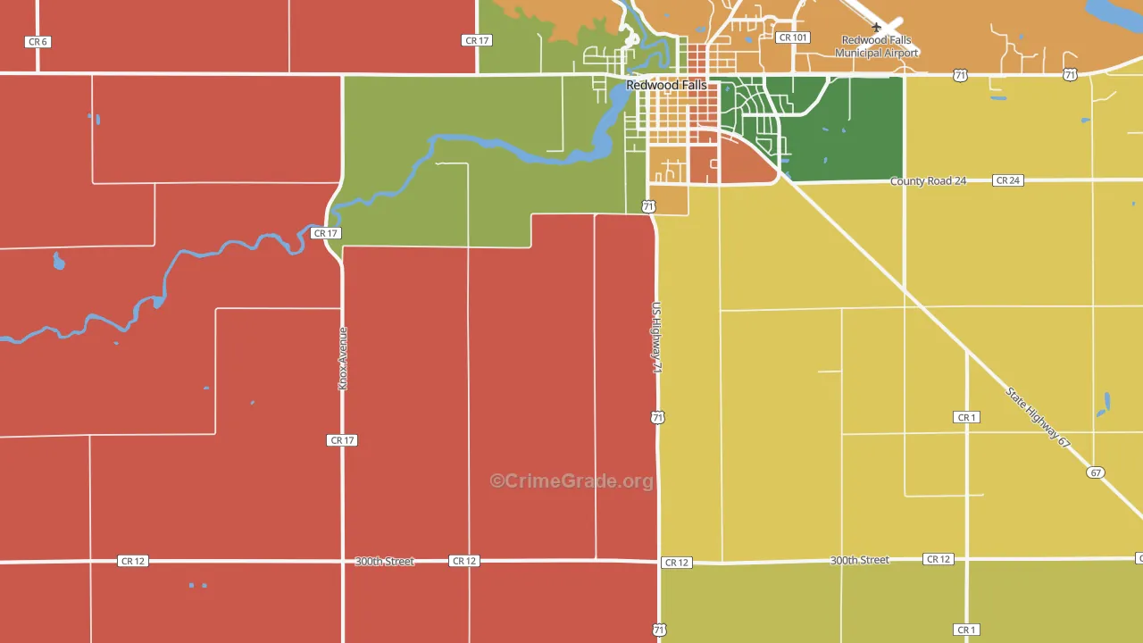 Gilfillan, MN Map of Theft Rates