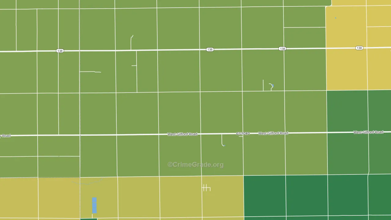 Gilford, MI Map of Theft Rates