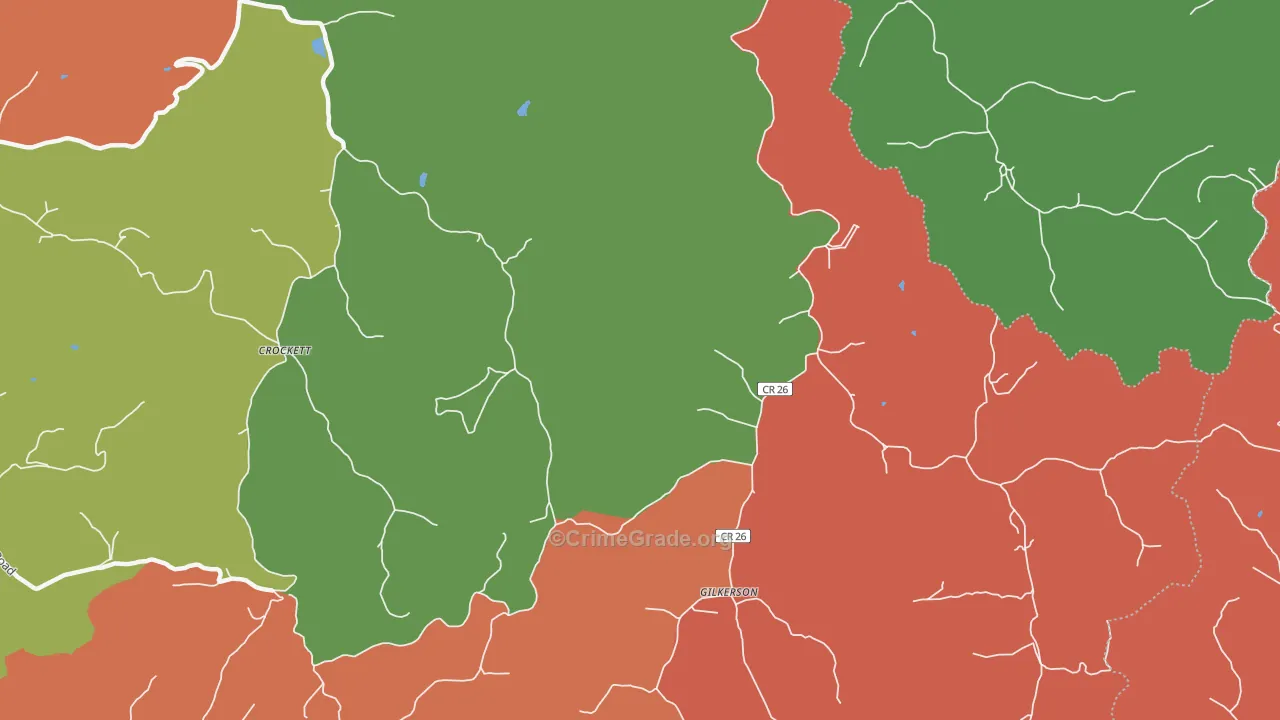 Gilkerson, WV Map of Theft Rates