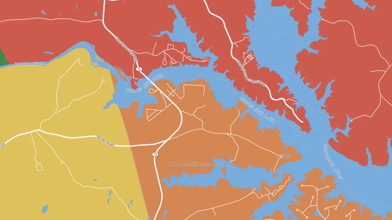 Gill, GA Map of Theft Rates
