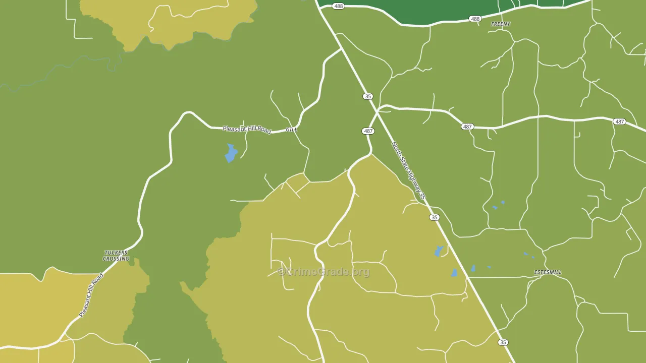 Gill, MS Map of Theft Rates