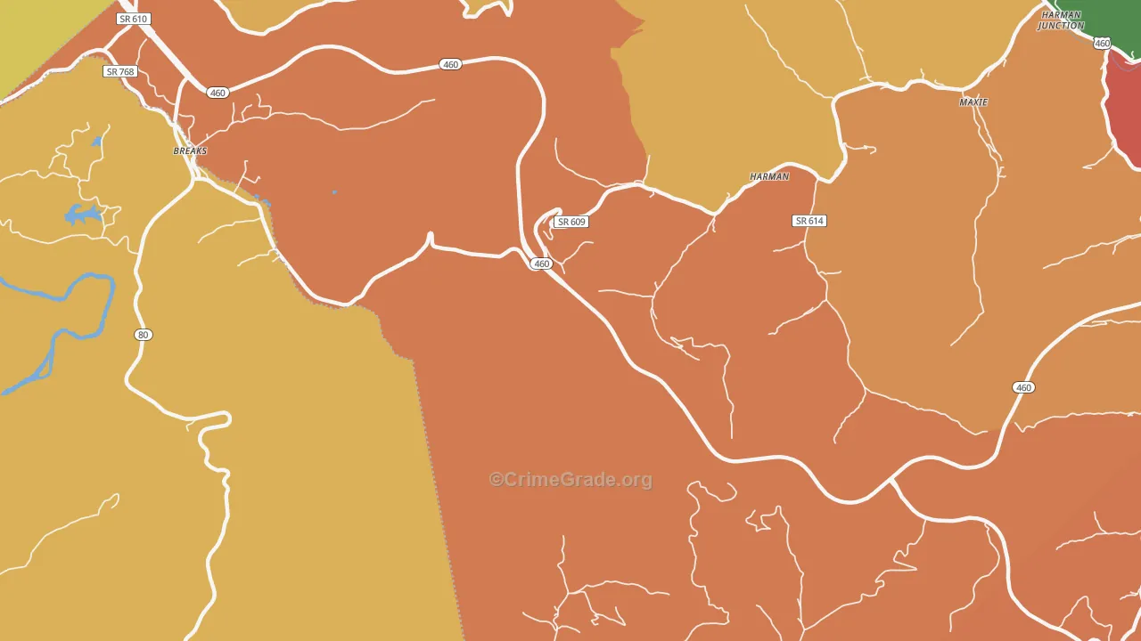 Gillespie, VA Map of Theft Rates