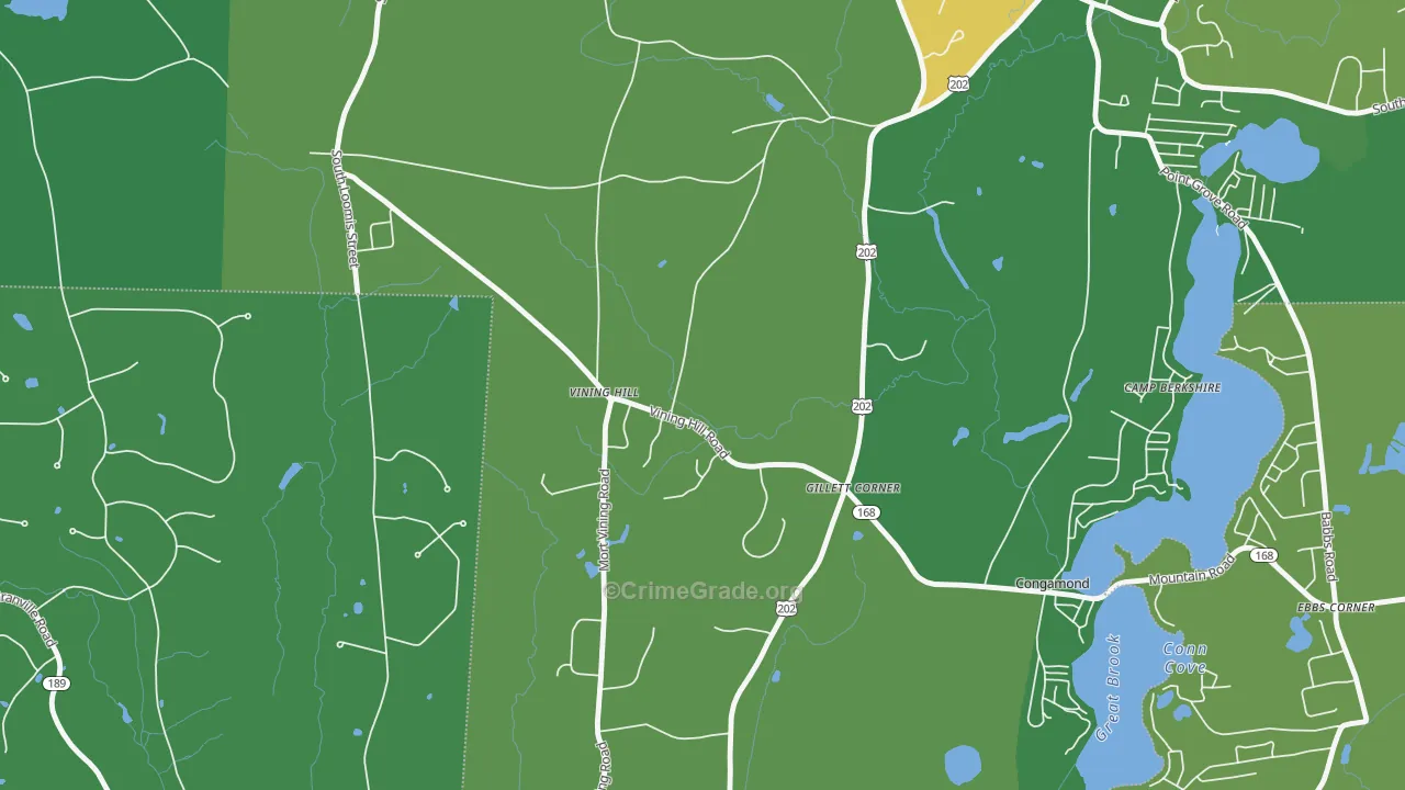 Gillett Corner, MA Map of Theft Rates