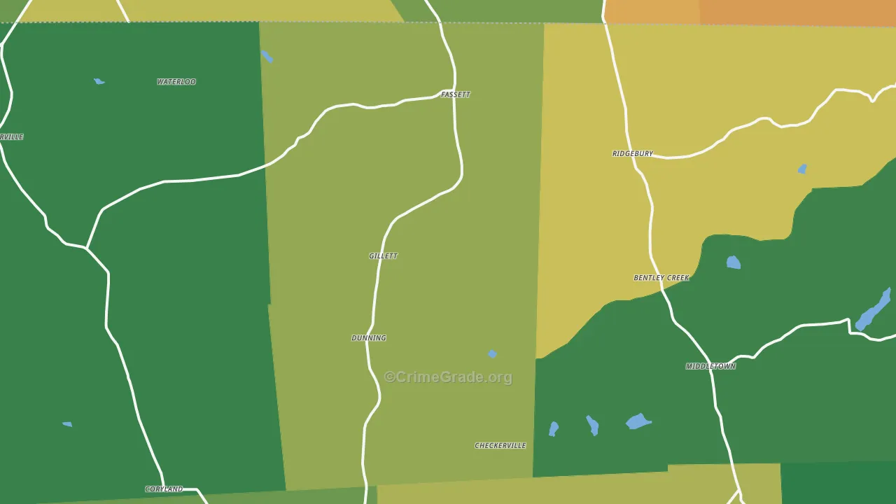 Gillett, PA Map of Theft Rates