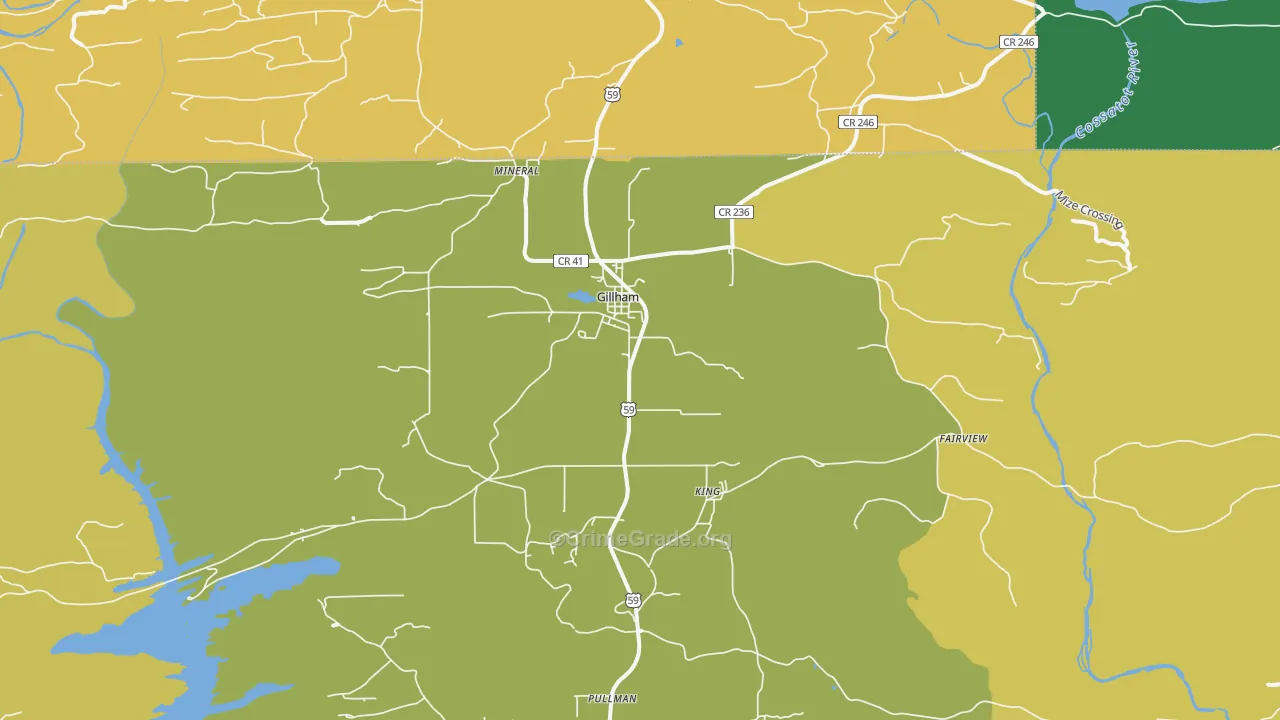Gillham, AR Map of Theft Rates