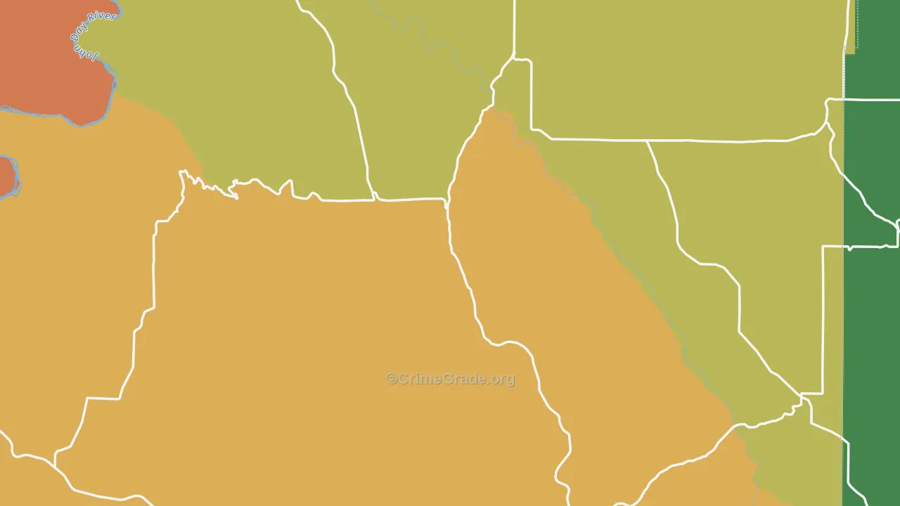 Gilliam County, OR Map of Theft Rates