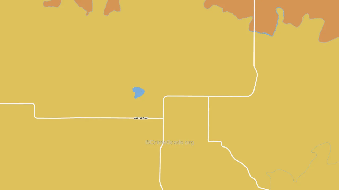Gilliland, TX Map of Theft Rates