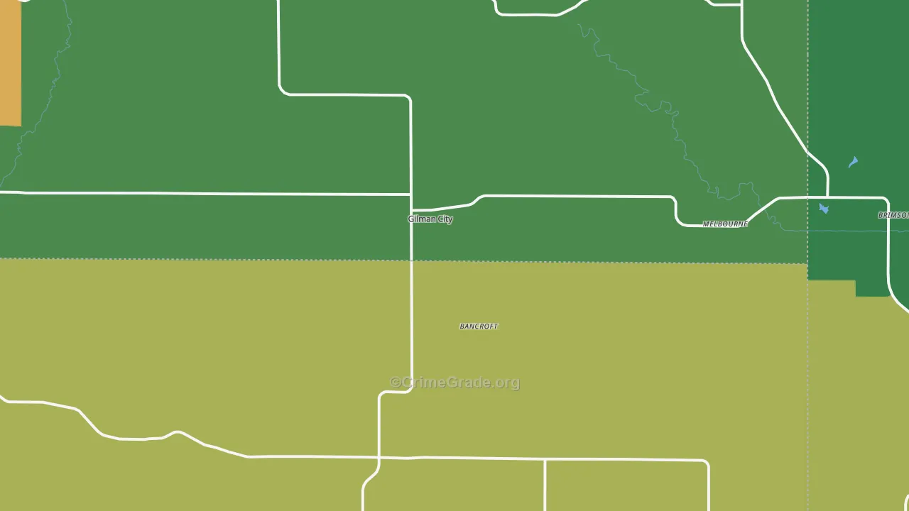 Gilman City, MO Map of Theft Rates