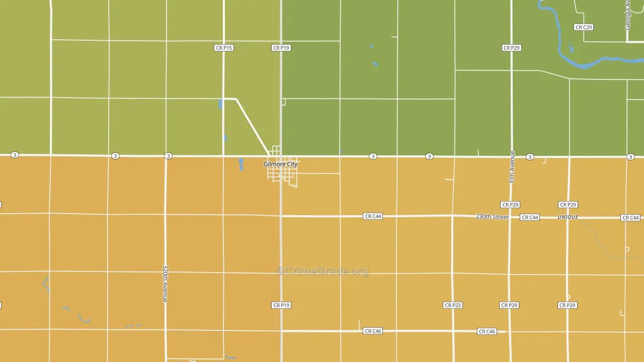 Gilmore City, IA Map of Theft Rates