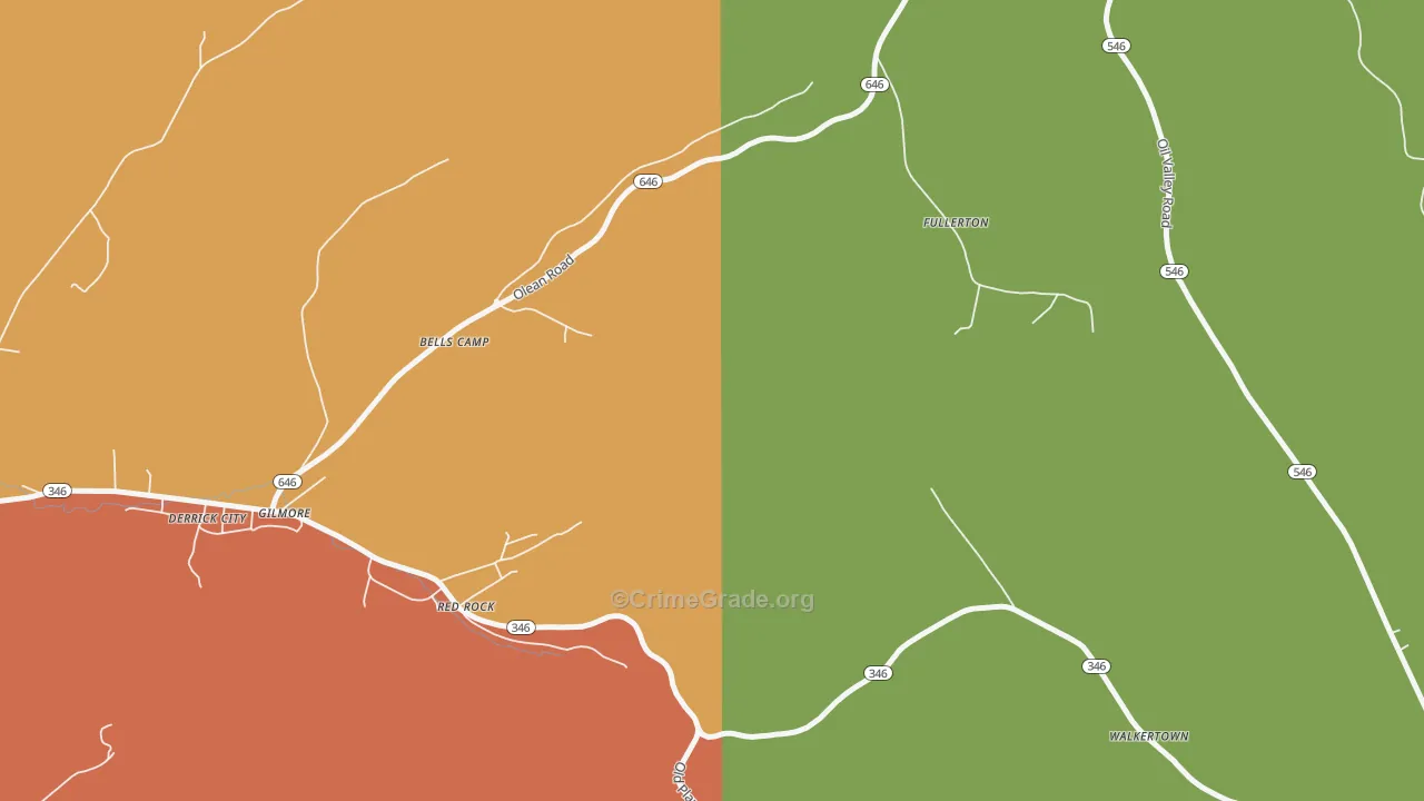 Gilmore, PA Map of Theft Rates