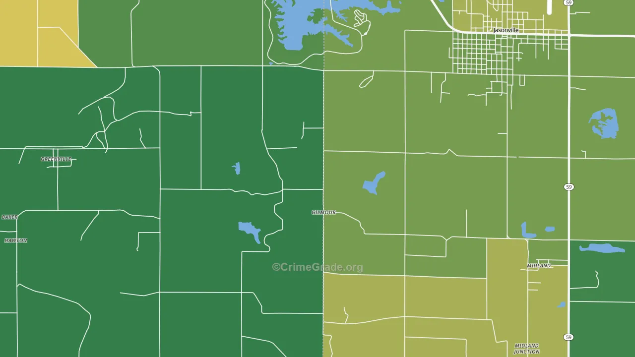 Gilmour, IN Map of Theft Rates
