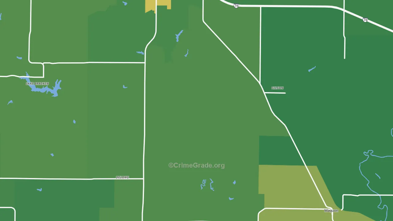 Gilson, IL Map of Theft Rates