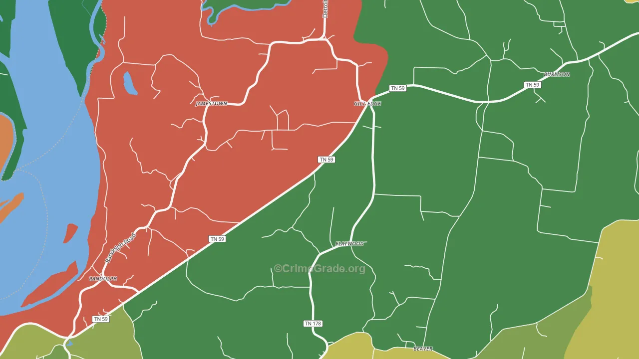 Gilt Edge, TN Map of Theft Rates