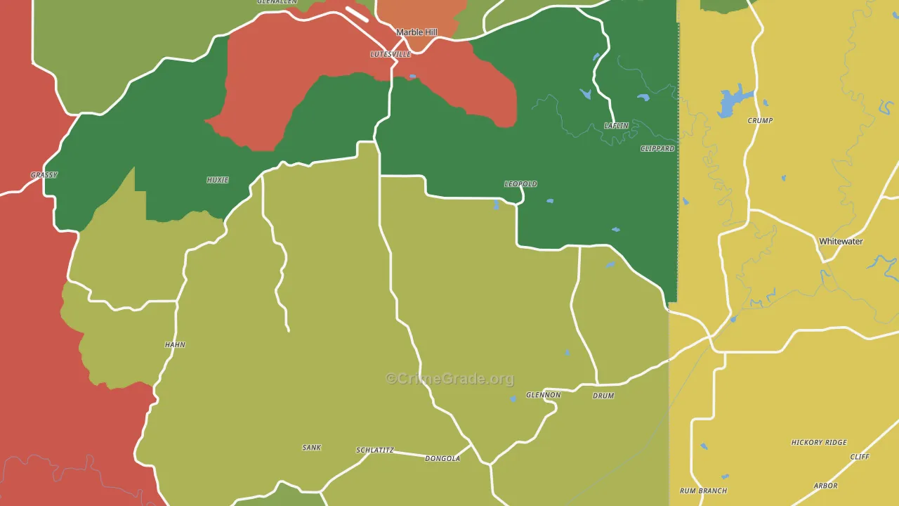 Gipsy, MO Map of Theft Rates