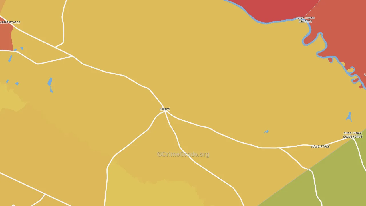Girard, GA Map of Theft Rates