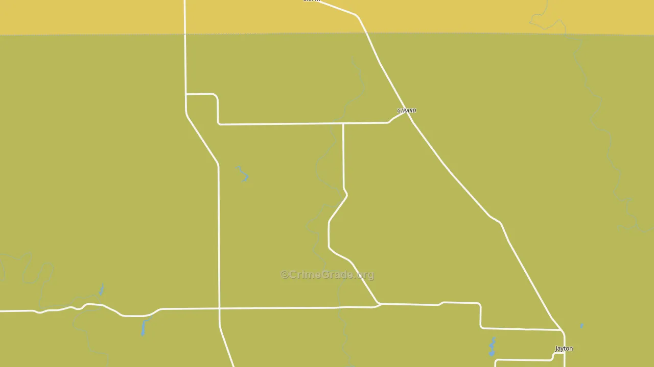 Girard, TX Map of Theft Rates
