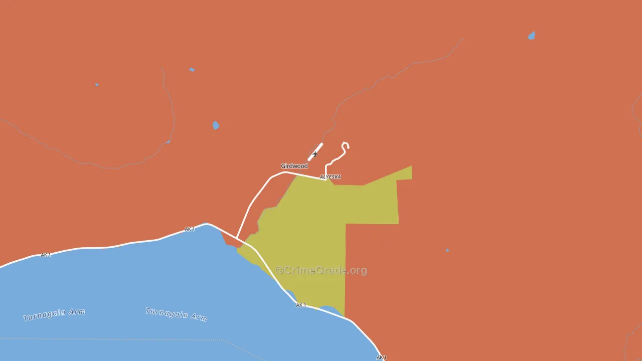 Girdwood, AK Map of Theft Rates
