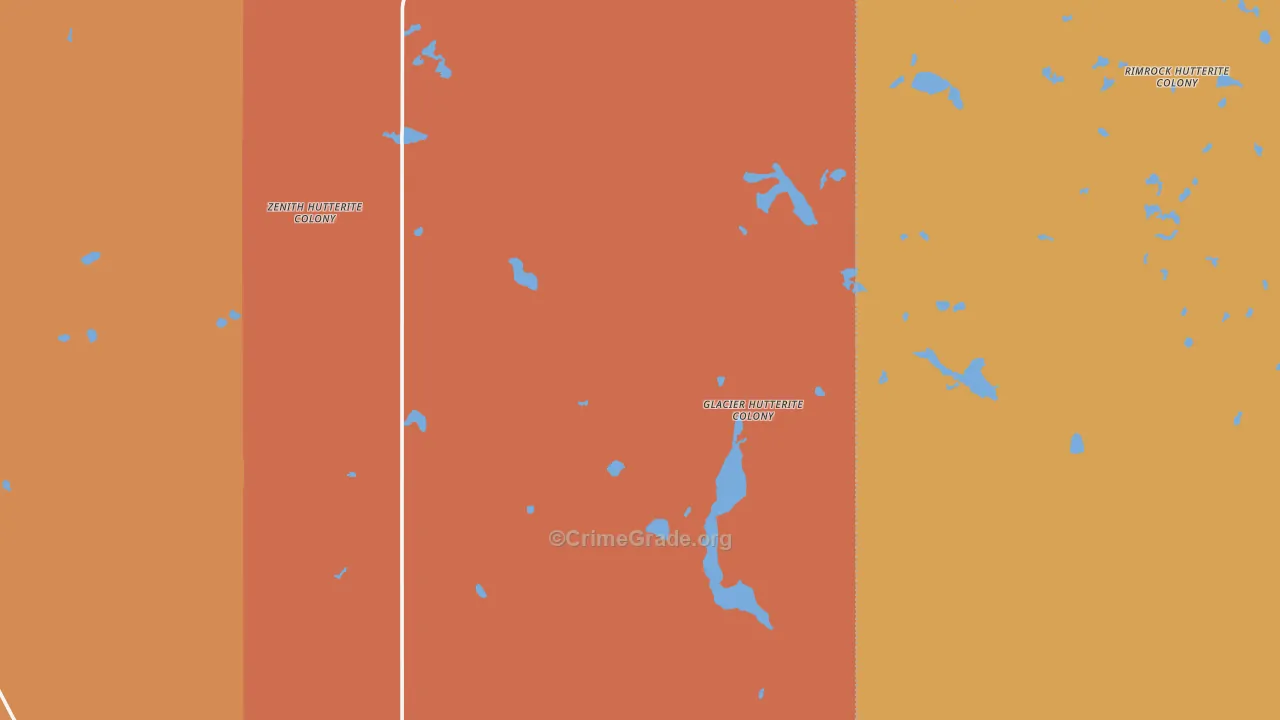 Glacier Colony, MT Map of Theft Rates