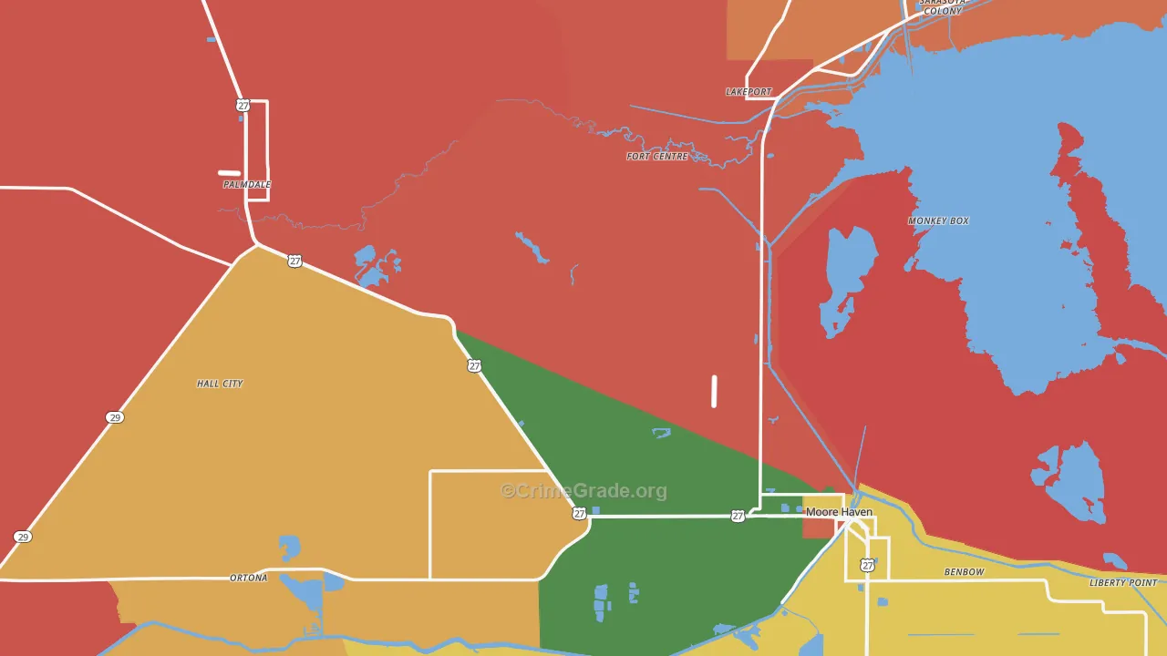 Glades County, FL Map of Theft Rates
