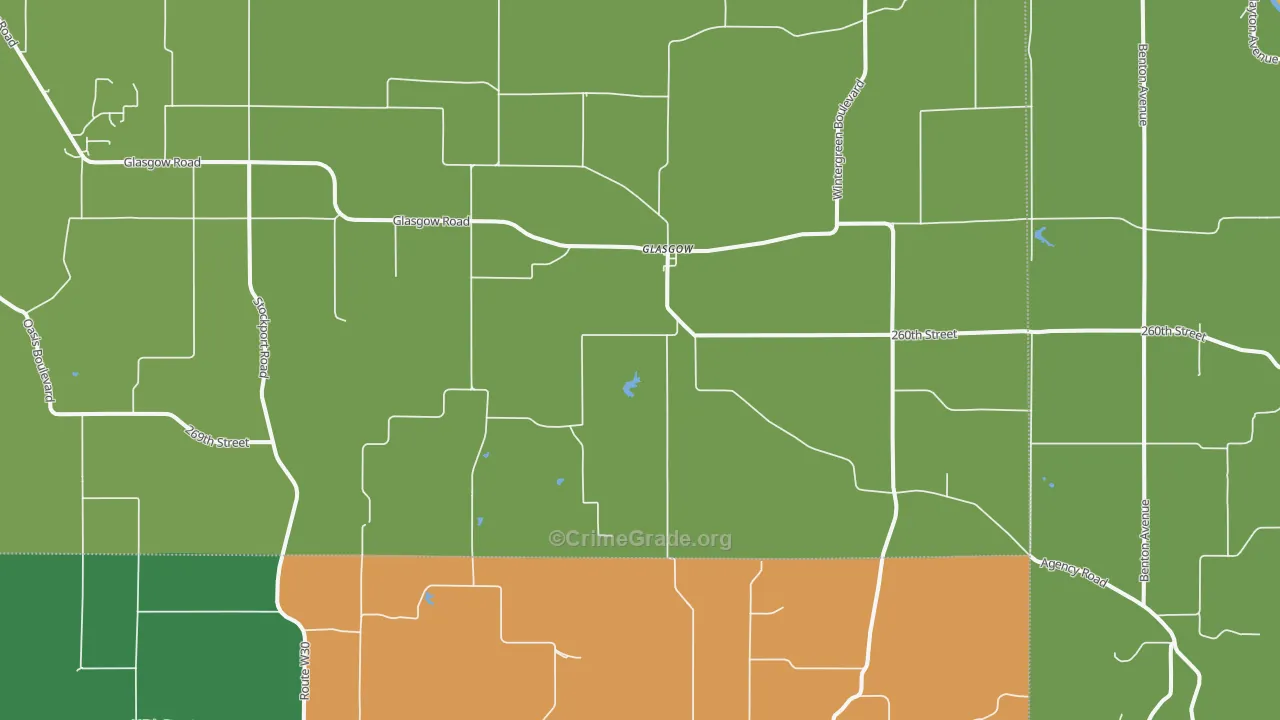Glasgow, IA Map of Theft Rates