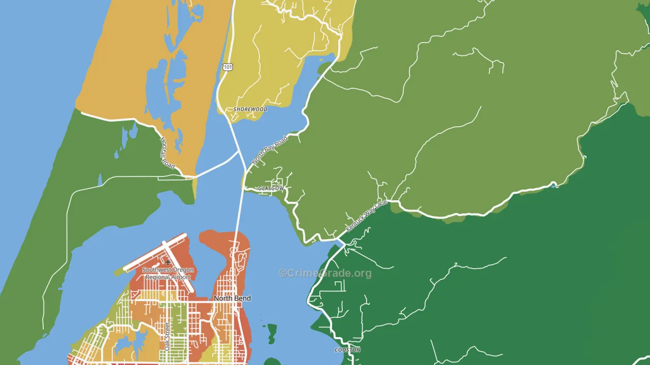 Glasgow, OR Map of Theft Rates