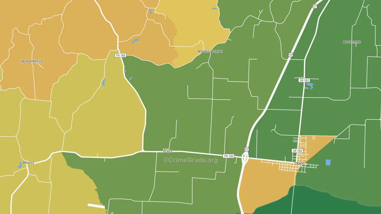 Glass, TN Map of Theft Rates