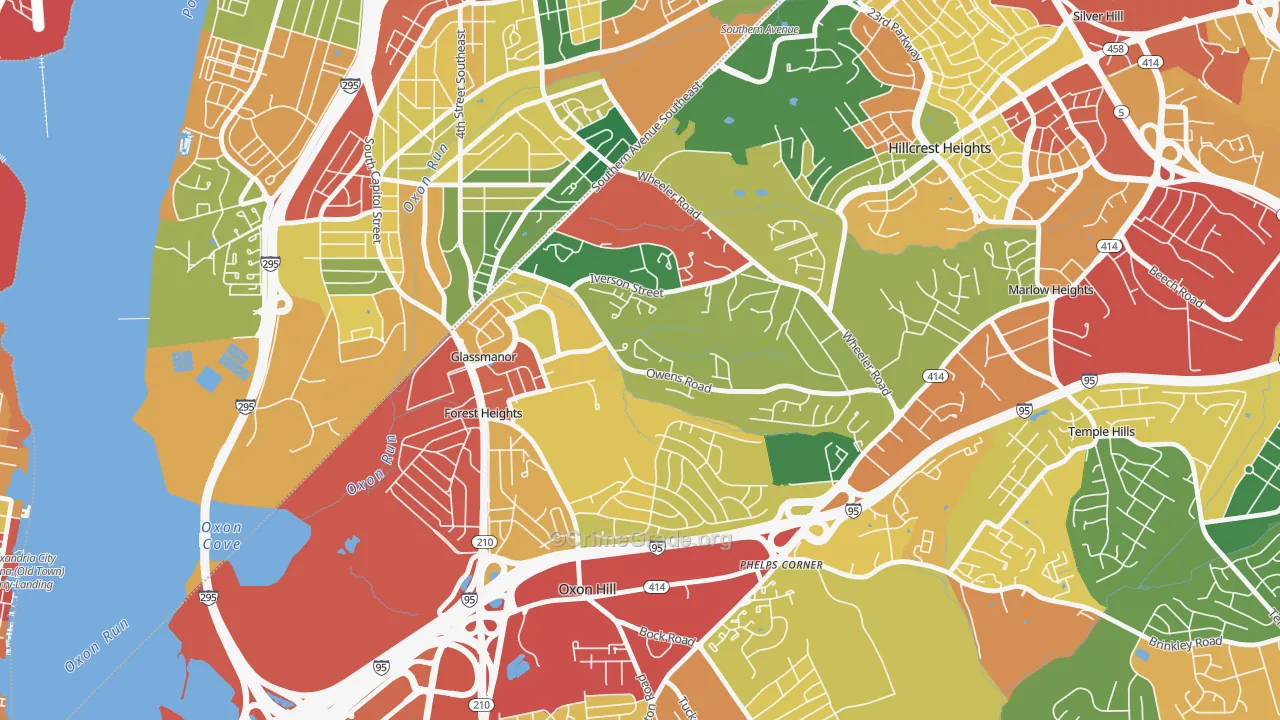 Glassmanor, MD Map of Theft Rates