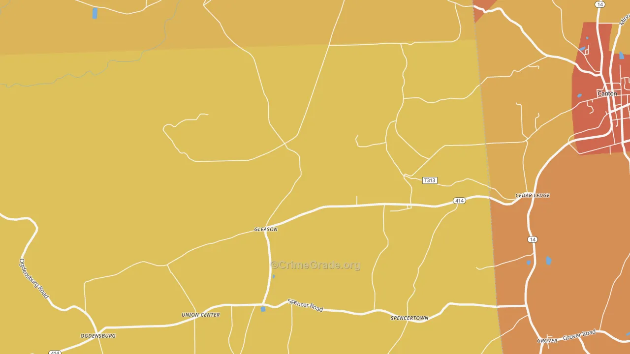 Gleason, PA Map of Theft Rates