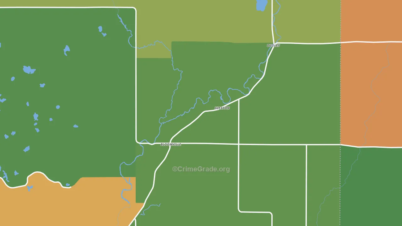 Gleason, WI Map of Theft Rates