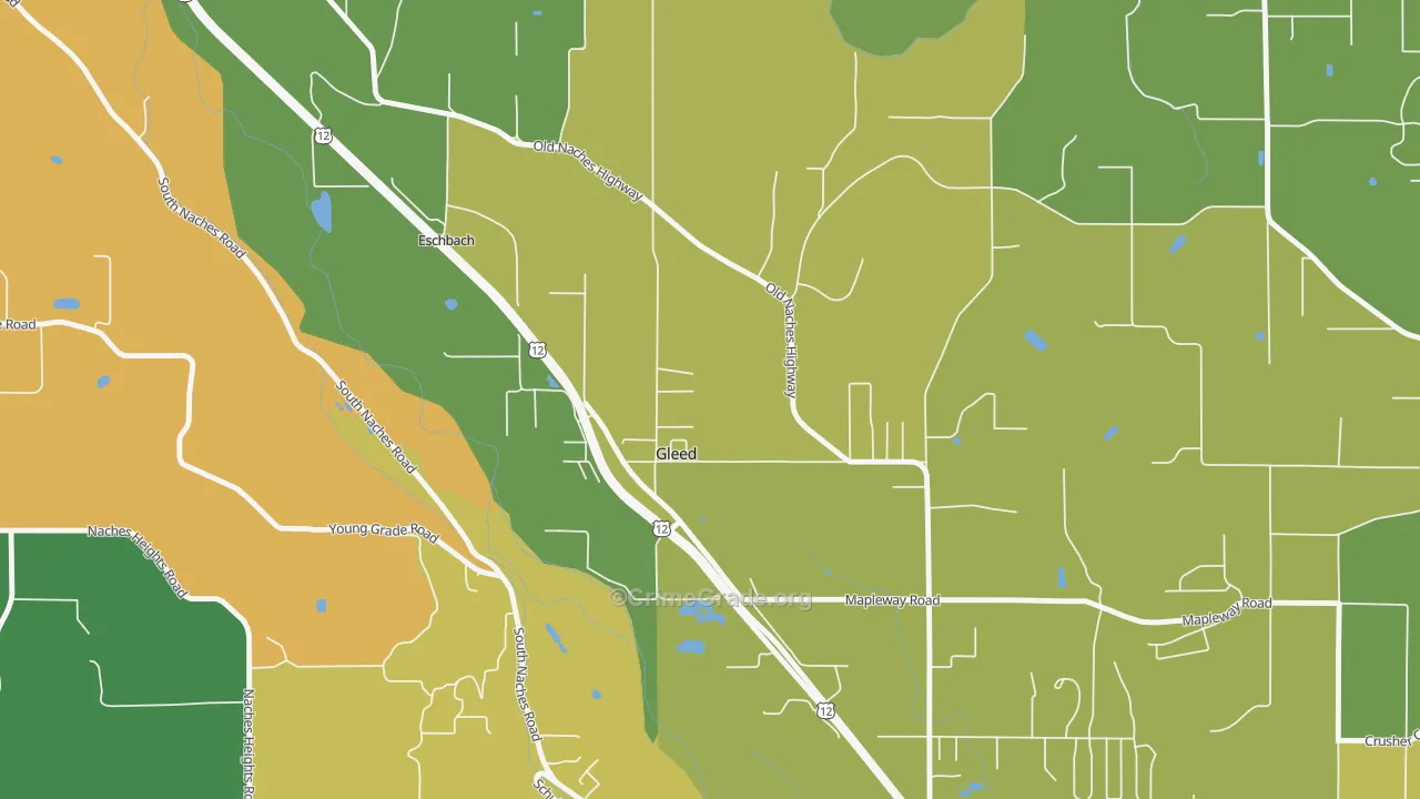 Gleed, WA Map of Theft Rates